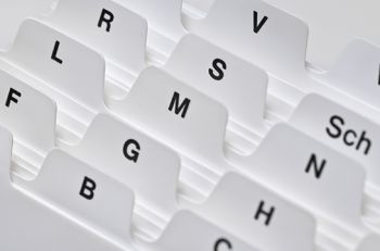 Registerkarten, alphabetisch