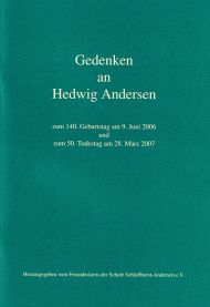 Buchcover - Gedenken an Hedwig Andersen